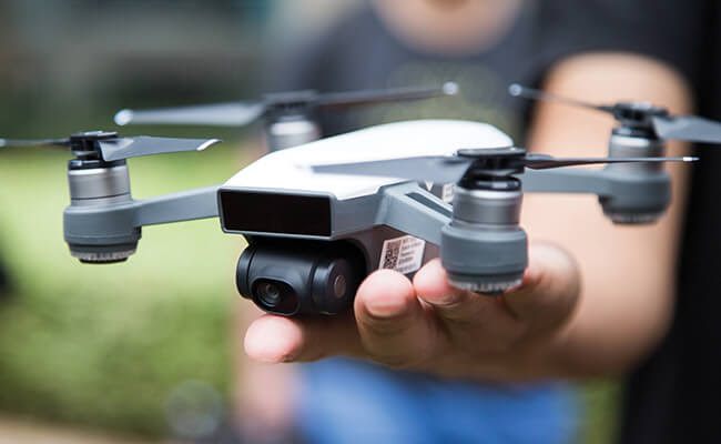 DJI enterprise drone inspecting manufacturing and processing facilities across Africa