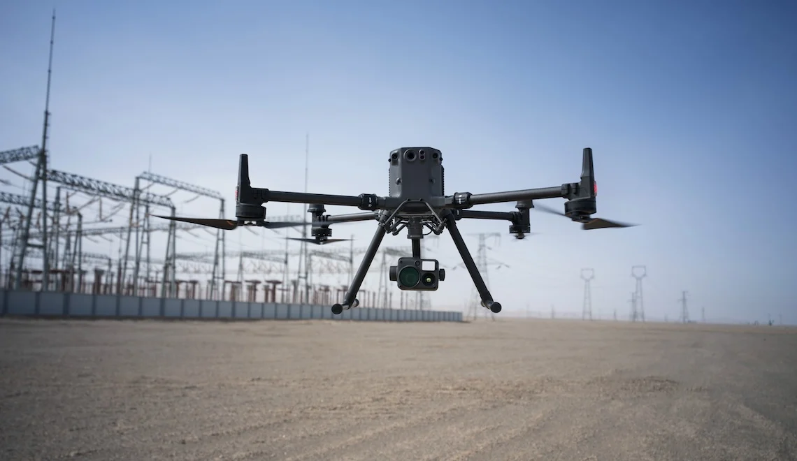 DJI enterprise drone performing a professional land survey