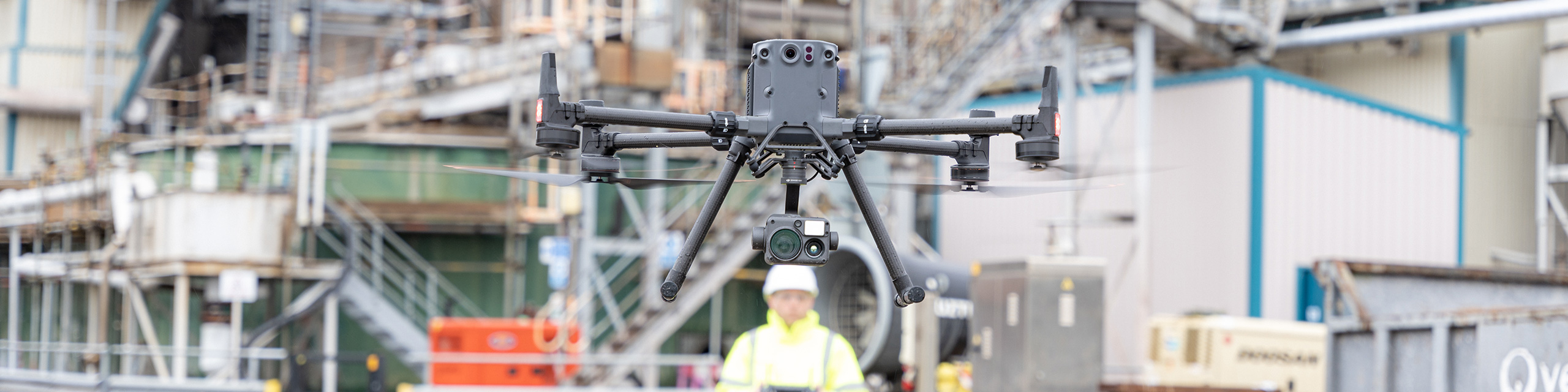 DJI enterprise drone performing an industrial infrastructure inspection in Africa